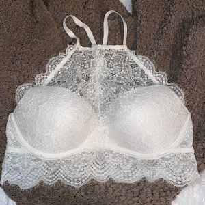 PINK Victoria’s Secret Bra white lace Large fits A-C